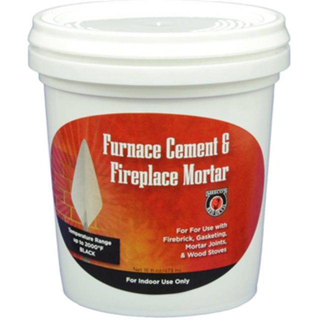 Meeco 1 Pint Furnace Cement & Fireplace Mortar, Black