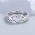 thumbnail image 4 of Anillo de moda con forma de corazón y manos románticas europeas y americanas con diseño geométrico de palma y gesto de amor para parejas, 4 of 5