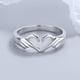 thumbnail image 3 of Anillo de moda con forma de corazón y manos románticas europeas y americanas con diseño geométrico de palma y gesto de amor para parejas, 3 of 5
