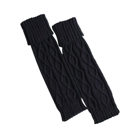 

1pair Ribbed Knitted Girl For Women Daily Solid Under Knee Party Leg Warmer Soft