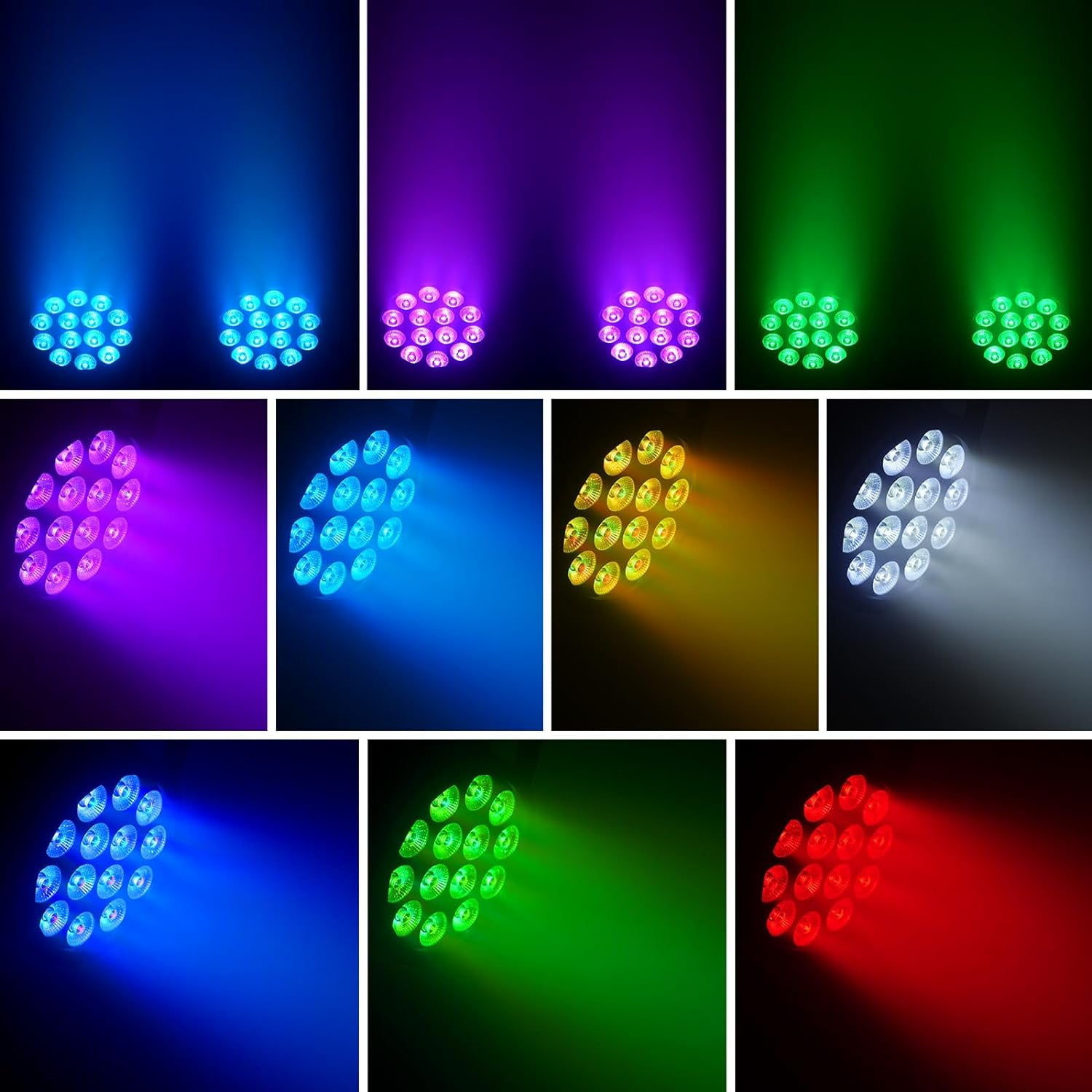 10 Pcs LED Par Lights RGBW DJ Light Stage Lighting 14x6W Uplights for Events by Sound Activated and DMX Control Uplighting for Wedding Church Live Show Disco Parties
