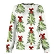 thumbnail image 6 of SwiftWear Women's V-Neck Santa Print Sweatshirt Festive Christmas Themed Pullover with Pocket, Soft Lounge Top for Holiday Season White, 6 of 6