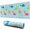 LightBlue Cartoon Dinosaurs, variant on Long Mouse Pads for Desk,LightBlue Cartoon Dinosaurs Patterns Desk Mats on Top Of Desks, Desk Mouse Pad Extra Large with 3mm Non-Slip Base and Stitched Edge for Gaming,Work,Home 31.5"x11.8"