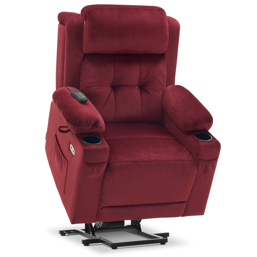 MCombo Medium Dual Motor Power Lift Recliner Chair With Massage And Heat For Elderly People Lay