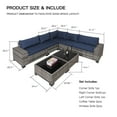 thumbnail image 6 of 7-Piece Outdoor Patio Furniture Sets, All-Weather Wicker Rattan Sectional Sofa, Modern Two Glass Coffee Table And Washable Seat Cushion, 6 of 6