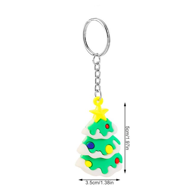 kurtrusly Keychain Christmas Themed Silicone Pendant Key Ring Bag Decorative Attachment Alloy Keychain, Type 3