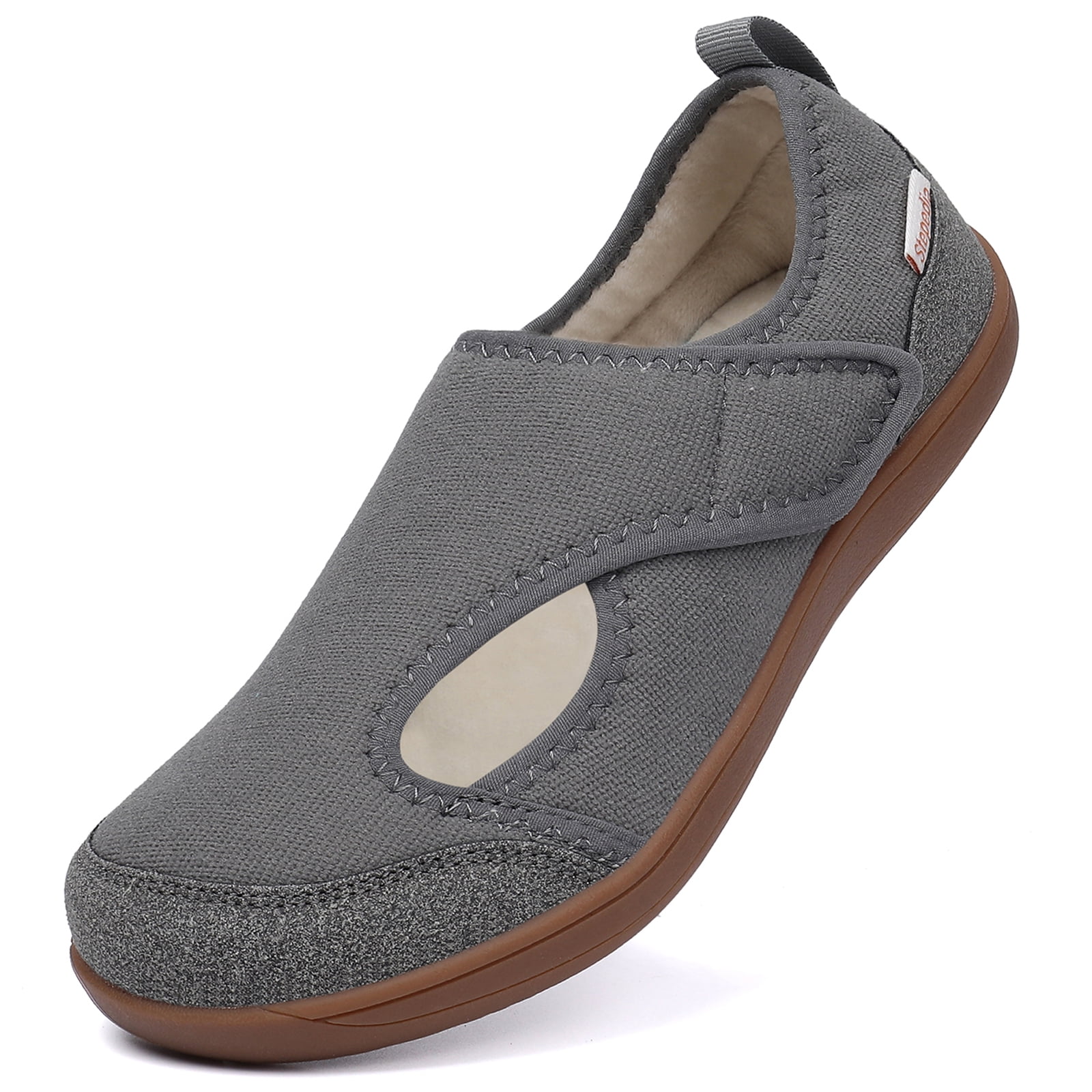 Women Wide Shoes Winter Slippers Menmory Foam Indoor Outdoor Wide 8.5，Light Gray
