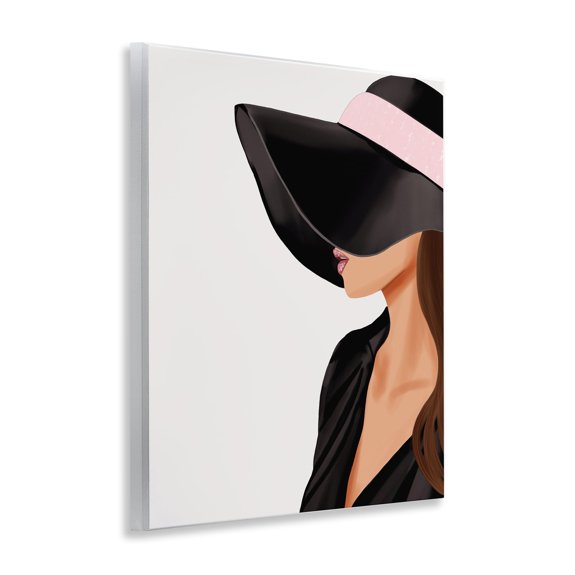 Stupell Industries Shaded Woman Large Hat People Painting Unframed Art Print Wall Art, 11 x 14