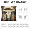 thumbnail image 5 of SHANXI Skull Pillow Cover with Style Pillow Case Bull Skull Brown Flannel Pillow Covers Cushion Cover Decor for Sofa Couch 18x18in, 5 of 5