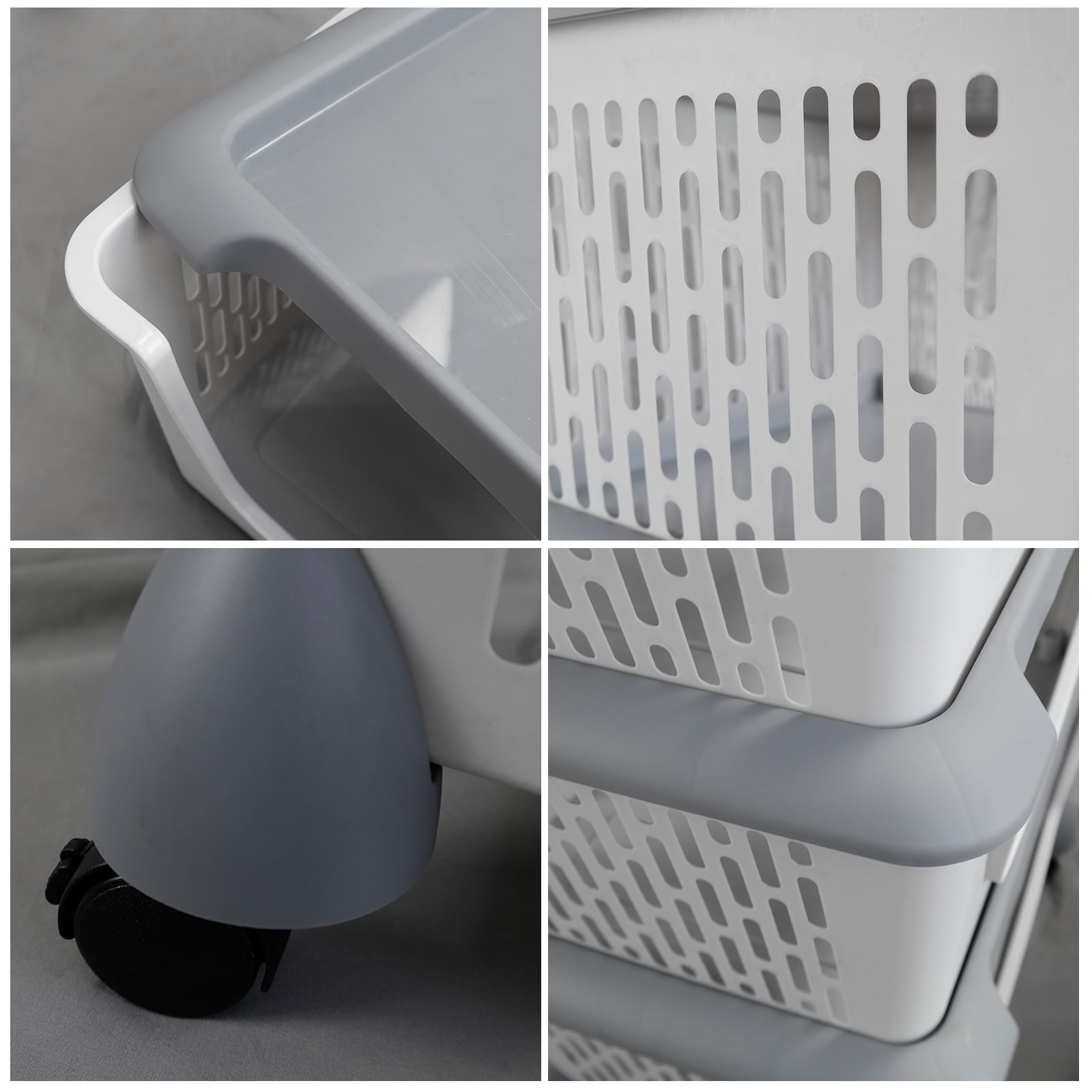 Yuright Plastic Stackable Storage Baskets, 4-Pack Laundry Basket Bin