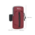 thumbnail image 3 of Blueek Waterproof Phone Armband for Running - Universal Fitness Arm Bag with Reflective Strip & Hidden Pocket,Wine, 3 of 9