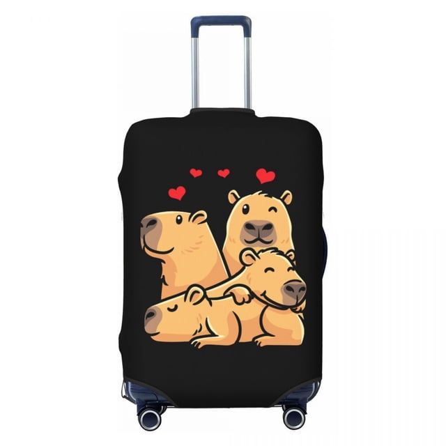 Custom Cute Giant Cavy Capybara Collage Suitcase Cover Washable Travel Luggage Covers for 18-32 inch