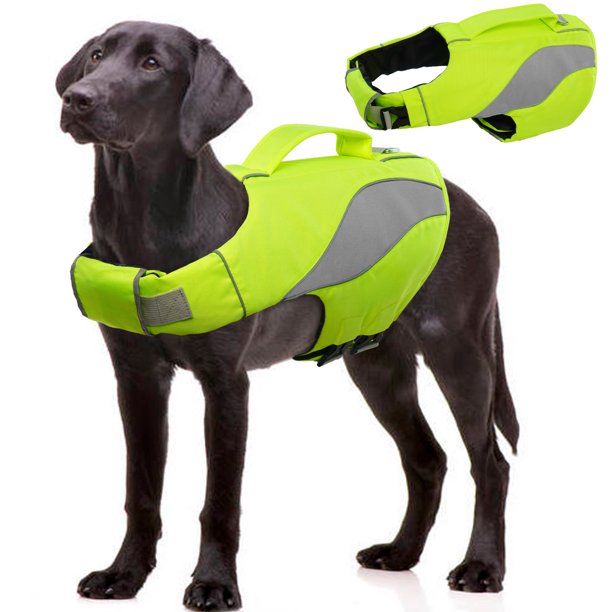 QBLEEV Dog Life Jacket Pet Preserver Vest，Portable Dog Swimsuit