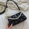 thumbnail image 5 of New fashion artificial leather cloud bag chain clutch bag underarm bag diagonal shoulder bag - black, 5 of 5