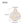 thumbnail image 2 of Uxcell 36pcs Pendants Letter Charm Initial Charm Alphabet Z for DIY Necklace Bracelet Jewelry Making Gold & White, 2 of 6