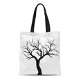 thumbnail image 1 of POGLIP Canvas Tote Bag Branch Tree Silhouette Black Outline Bareness Collection Curve Deciduous Reusable Shoulder Grocery Shopping Bags Handbag, 1 of 1