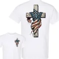 thumbnail image 5 of Christian Cross American Flag T-Shirt – Retro USA Patriotic Tee for 4th of July, Independence Day Shirt for Men & Women, 5 of 7