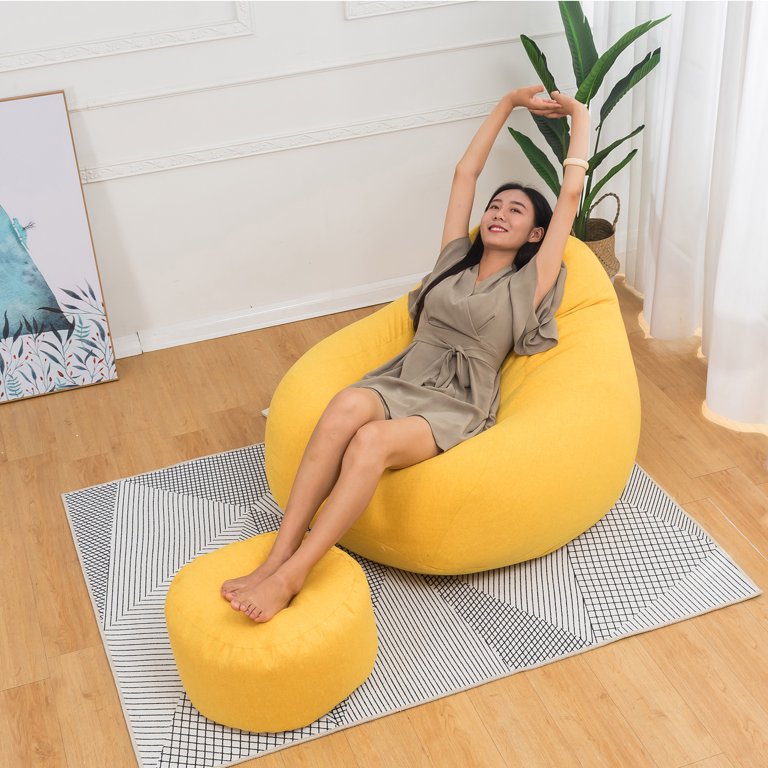 DODOING Stuffed Storage Bean Bag Chair Cover (No Filler) Extra Large  Beanbag Cover Stuffed Animal Storage or Memory Foam Soft Premium Corduroy  Covers