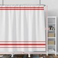 thumbnail image 2 of Striped Shower Curtain for Bathroom Minimalism Style Shower Curtain Set Red and White Stripes Shower Curtains Dormitory Cubicle Waterproof Fabric Shower Curtain with Hooks 72x72 Inches, 2 of 6