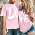 thumbnail image 7 of Pink Button Down Shirts for Women, Short Sleeve Workout Shirts for Women, Valentine's Day Polyester Womens Blouses Dressy Casual, Men And Women With Valentine's Day Love Printed Couple T Shirt Top, 7 of 7