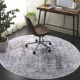 thumbnail image 2 of SAFAVIEH Santa Monica Alice Abstract Polyester Area Rug, Navy/Beige, 6' x 6' Round, 2 of 7