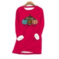 thumbnail image 1 of Chemises pour Femmes Mode Décontractée Manches Longues Col Rond Blouses & Chemises Manches 3/4 Hauts pour Femmes en Liquidation, 1 of 3