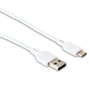 onn USB to USB-C Charge and Data Cable Compatible with PS5 DualSense Controller, White, 10'
