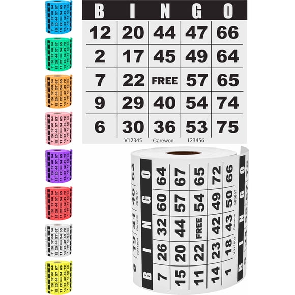 Cartones de bingo Carewon 250, tamaño grande, 11,4 x 11,4 cm, papel blanco