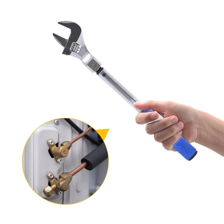 Adjustable Torque Wrench, 5 to 25 Nm 30mm Open End Torque Wrench with Click and Changeable Head for Mini Split and Refrigeration System
