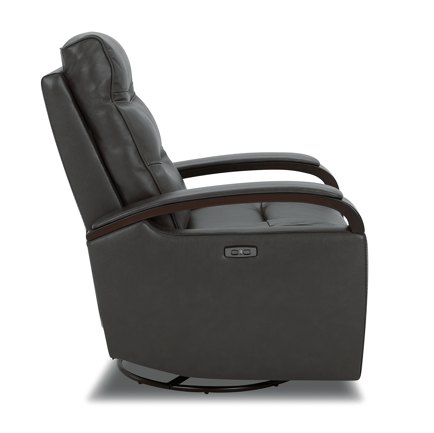 Buy CHITA Power Swivel Glider Rocker Recliner, Genuine Leather, Grey
