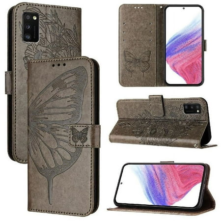 

Case for Samsung Galaxy A41 Flip Cover Embossing Butterfly Magnetic Premium Leather