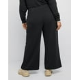 thumbnail image 5 of Hanes Originals Women's Fleece Palazzo Pants, 28.5" (Plus Size) Black 3X, 5 of 5