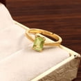 thumbnail image 2 of Peridot Ring Promise Ring August Birthstone Ring Emerald Cut Ring, 2 of 2