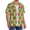 thumbnail image 2 of Goofa Summer Watermelon Printed Men's Casual Short-sleeved Shirt,Lightweight Breathable Button-down,Summer Casual men's top,Versatile Fashion shirt-, 2 of 7