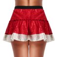 thumbnail image 4 of Haitryli Women's Girl's Shiny Sequins Short Skirt with Elastic Waistband Christmas Costume Fancy Red L, 4 of 6