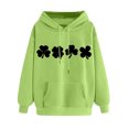 thumbnail image 3 of VBTAPA 2026 St. Patrick's Day Womens Graphic Hoodies Irish Shamrock Print Hooded Sweatshirt Loose Casual Kangaroo Pocket Pullover Hoodie Green L, 3 of 5