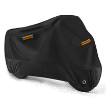 ROMGTNN Universal Motorcycle Cover Waterproof Outdoor Storage All Weather Rain Snow Sun Winter All Season Durable with Lockholes Black Oxford 116" Extra Large Harley Davidson Heavy Duty Touring Cover