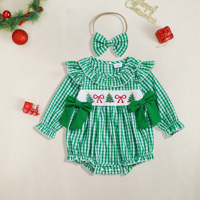 smocked christmas dress 3 month Christmas Tree White Smocked Dress