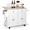 White-Drop Leaf, variant on RichYa Kitchen Island with Storage, Rolling Kitchen Cart with Lockable Wheels, Rubber Wood Tabletop Kitchen Island Table for Kitchen, Living Room, White