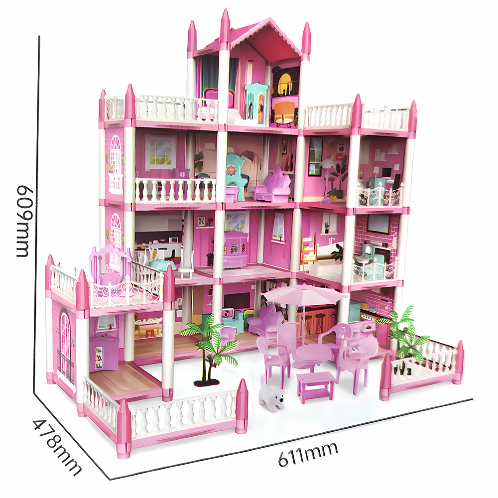 Doll Set Contains 11 Rooms And Furniture Accessories. Children's Doll House  Toy House Diy Pretend Games To Build Assembled Toys, Suitable For Birthday  Gifts Of Girls Aged 5, 6, 7, 8 And 9. - Temu