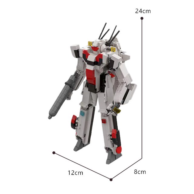 MOC Roboteched Valkyries Mecha figura de acción, bloques de construcción, VF-1J Robot Macrossed Deltaed War Fighter, juguetes para niños