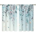 thumbnail image 6 of Eucalyptus Botanical Leaves Floral Kitchen Window Curtains Butterfly Farmhouse Flower Leaf Small Window Treatment Blue Grey Cafe Short Curtains for Bathroom Treatment Tier Drapes 27.9x39 inch, 6 of 6