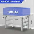 thumbnail image 3 of Table de Travail Pliable en Acier Inoxydable à un Seul Niveau pour Préparation, Îlot de Cuisine, 3 of 7