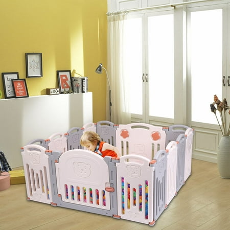 Foldabe Playard Play Pen for Infants and Babies Kids Safety Play Yard Activity Center  for 6 Months - 3 Years Old Home Indoor (Best Playard For 1 Year Old)
