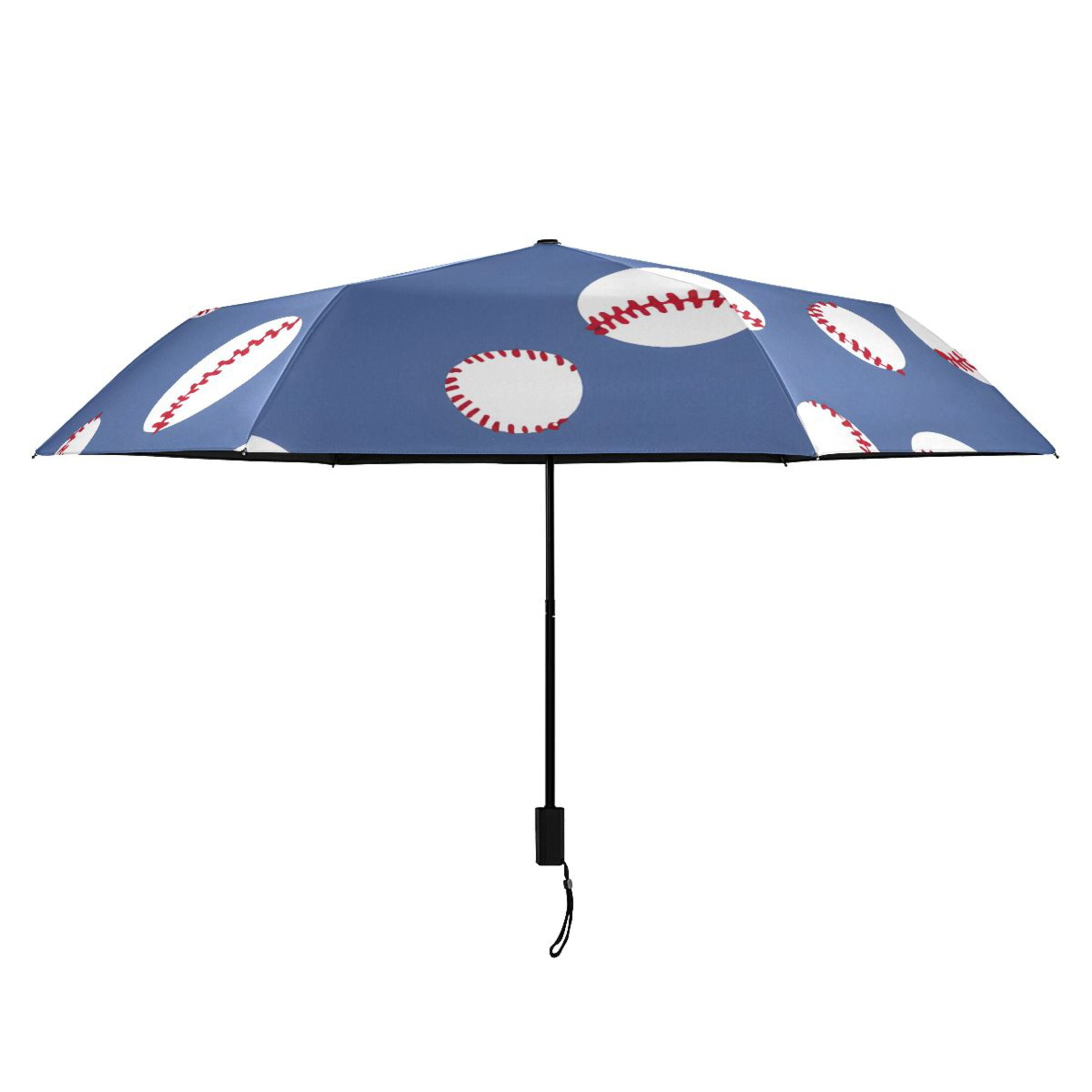 ALAZA Baseball Pattern UPF 50+ Compact Folding Umbrella for Rain Travel Umbrella Packable