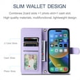thumbnail image 2 of ELEHOLD for iPhone 14 Pro Wallet Crossbody Case PU Leather Cover with Card Slots Magnetic Clasp Kickstand Detachable Wriststrap Shoulder Strap Flip Shockpoof Cover,purple, 2 of 8