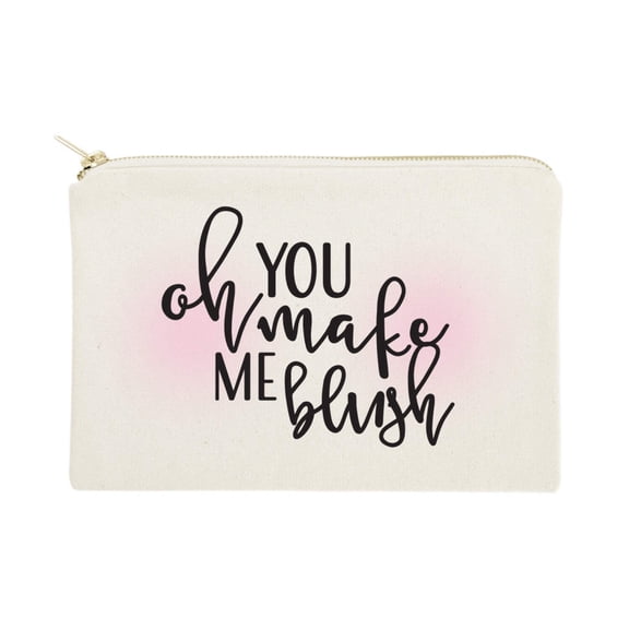 Oh You Make Me Blush Cotton Canvas Cosmetic Bag