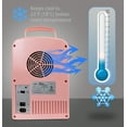 thumbnail image 6 of Koolatron 4L Retro Portable Mini Fridge 12V DC 110V 6 Can Cooler Pink, 6 of 30