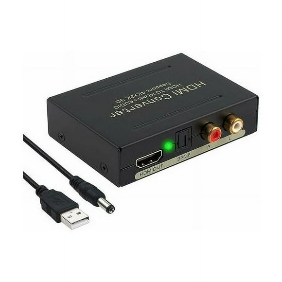 4K HDMI Audio Converter - Extract Digital to Analog Audio - SPDIF/Toslink RCA L/R - High Definition Video Adapter for Blu-ray DVD Xbox One and More