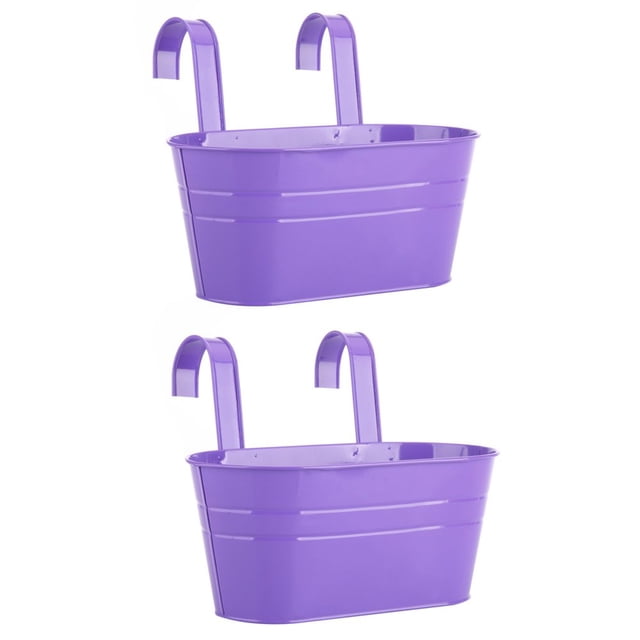 Hanging Flower Pots Hooks 2PCS Garden Tool Metal Iron For Railing Fence Home Decor Detachable Balcony Plant Holder